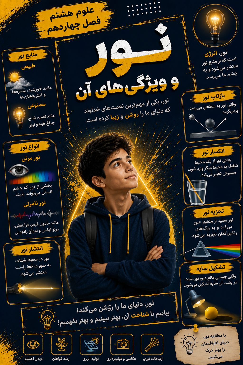 فصل چهاردهم ( نور و ویژگی های آن)