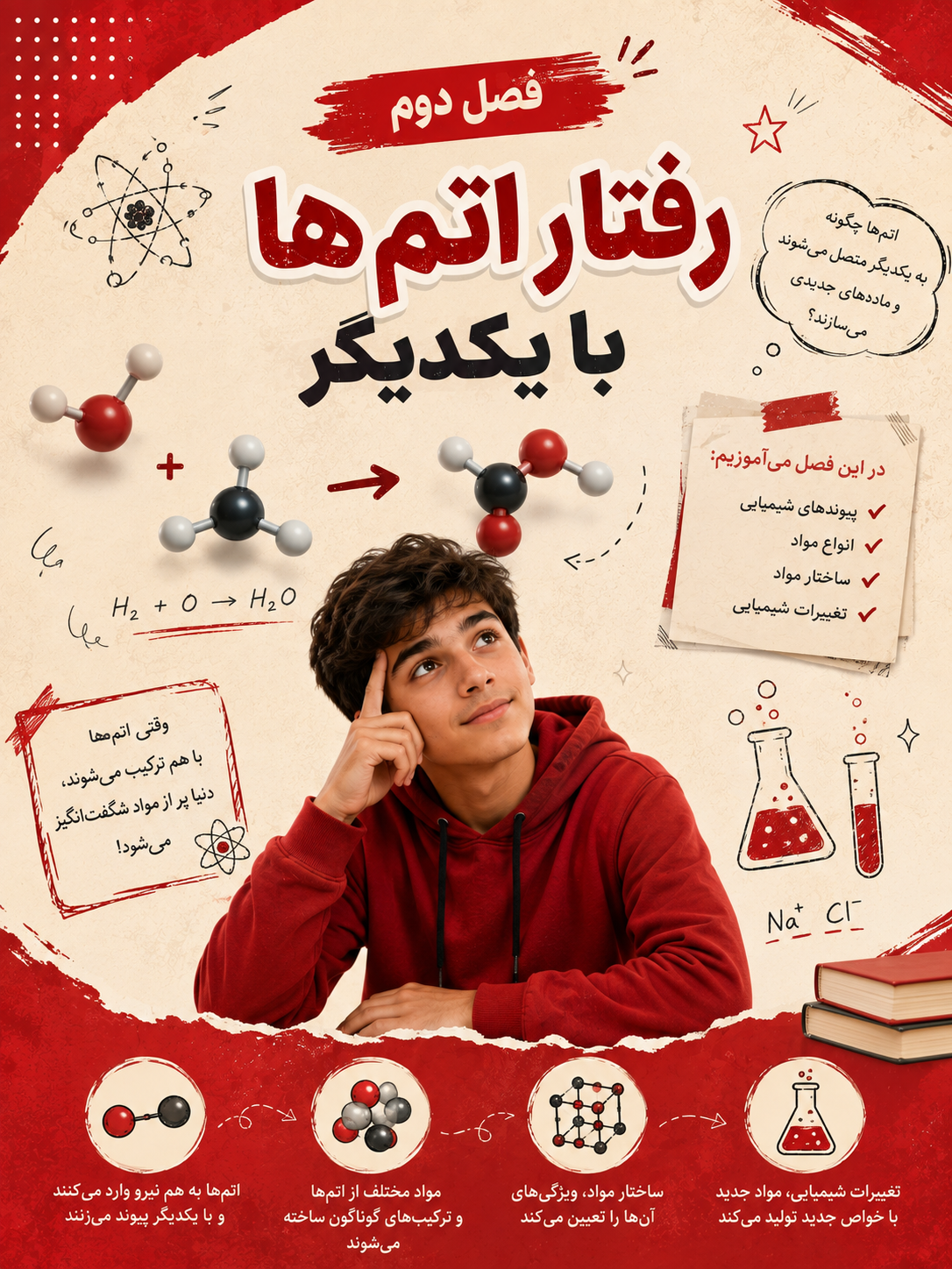 فصل دوم (رفتار اتم‌ها با یکدیگر)